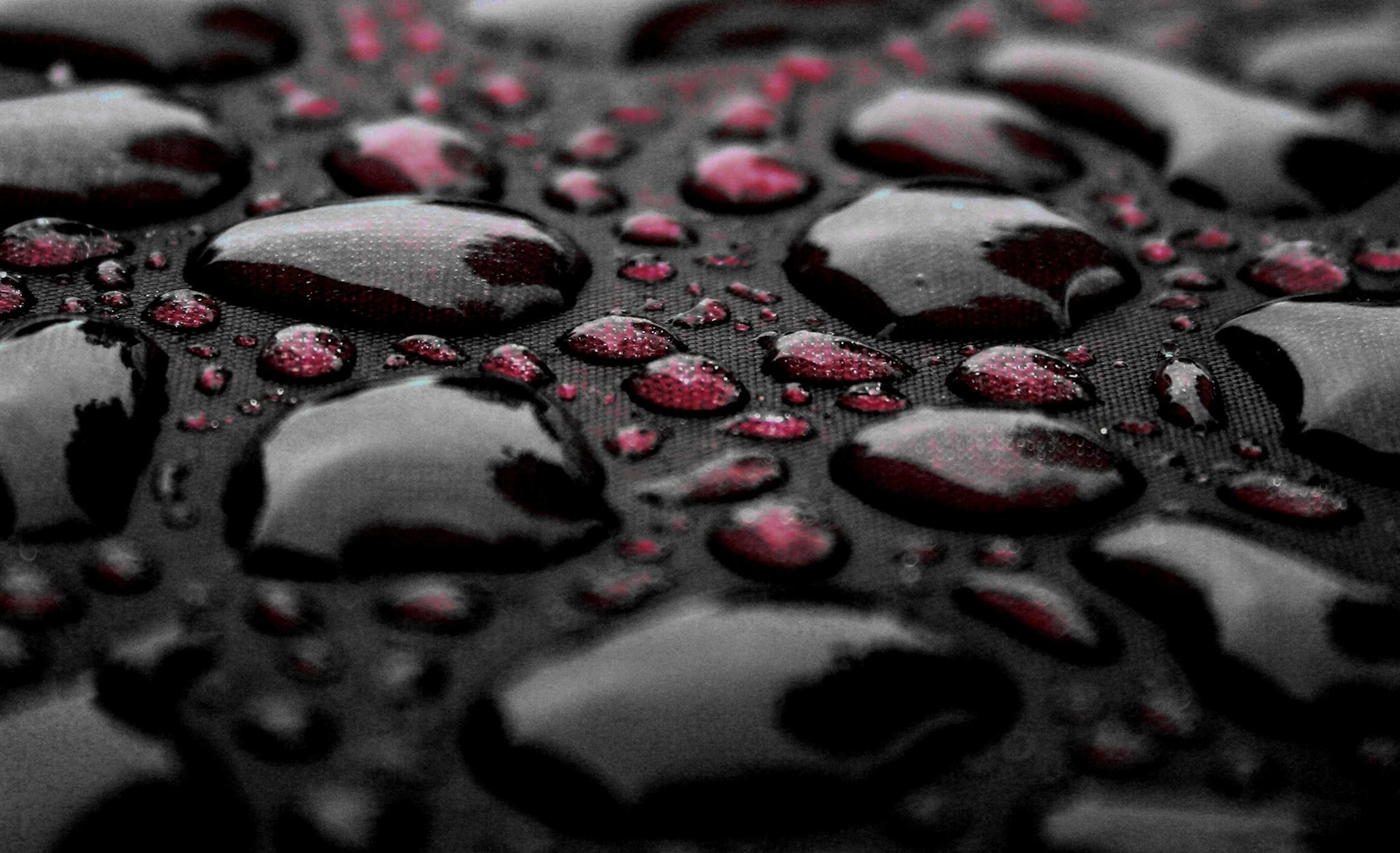 water drops on a black background